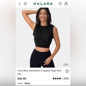 Halara Cropped Tank Top- Black
